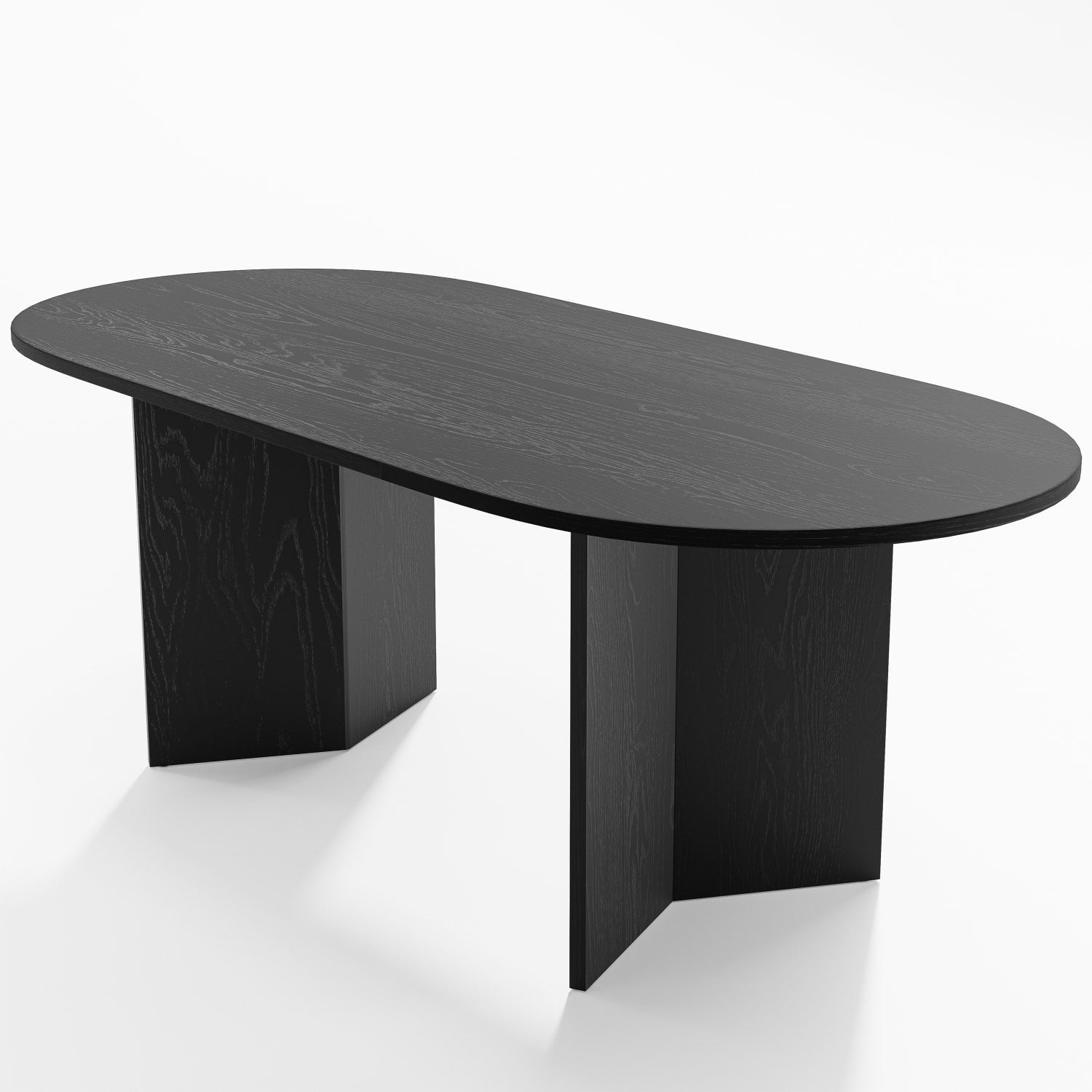 67" Black Wood Oval Bar Table