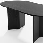 67" Black Wood Oval Bar Table