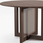 46" Walnut Wood Rounded Bar Table