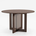 46" Walnut Wood Rounded Bar Table