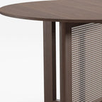 46" Walnut Wood Rounded Bar Table