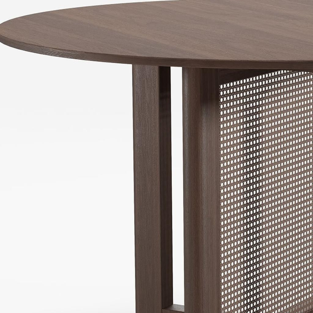 46" Walnut Wood Rounded Bar Table