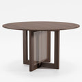 52" Walnut Wood Rounded Bar Table
