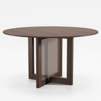 52" Walnut Wood Rounded Bar Table