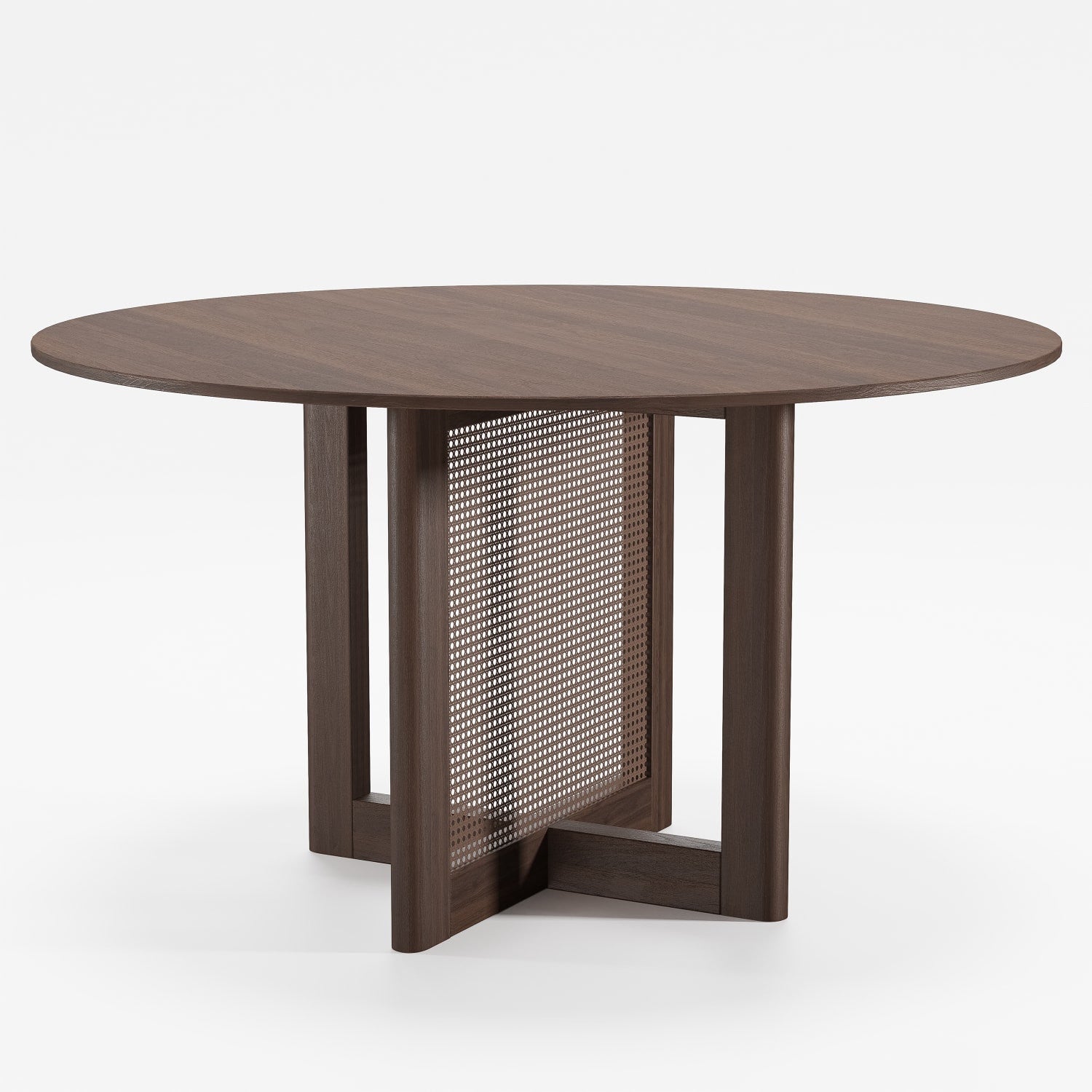 52" Walnut Wood Rounded Bar Table