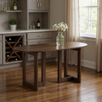 67" Walnut Wood Oval Bar Table