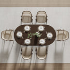 67" Walnut Wood Oval Bar Table