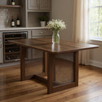 79" Walnut Wood Square Bar Table