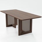79" Walnut Wood Square Bar Table
