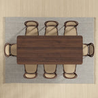 79" Walnut Wood Square Bar Table