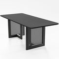 79" Black Wood Square Bar Table