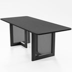 79" Black Wood Square Bar Table