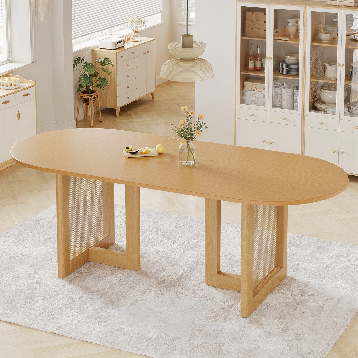 79" Unfinished Wood Oval Bar Table