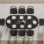 79" Black Wood Oval Bar Table