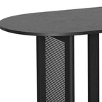 79" Black Wood Oval Bar Table