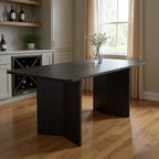 79" Black Wood Square Bar Table