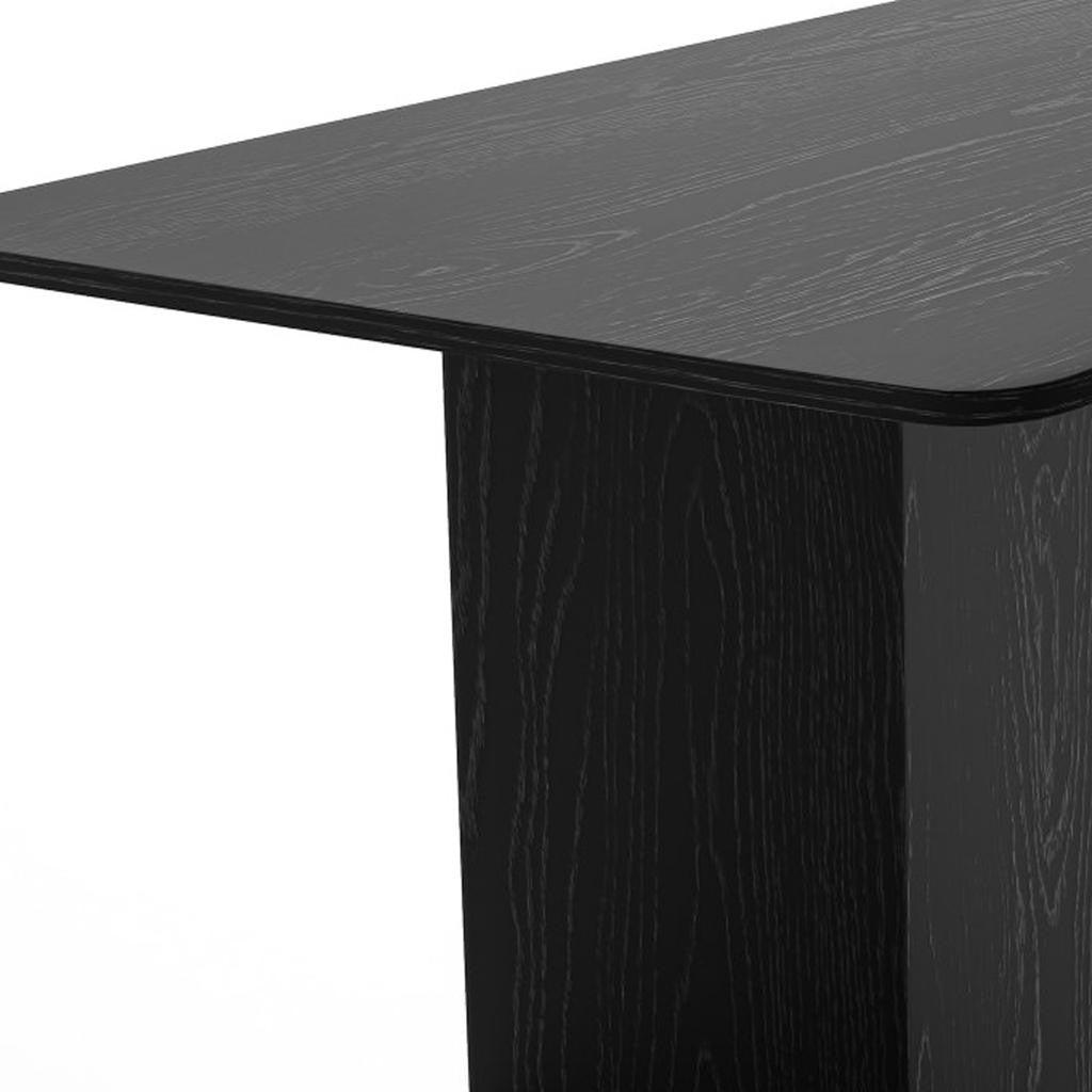 79" Black Wood Square Bar Table
