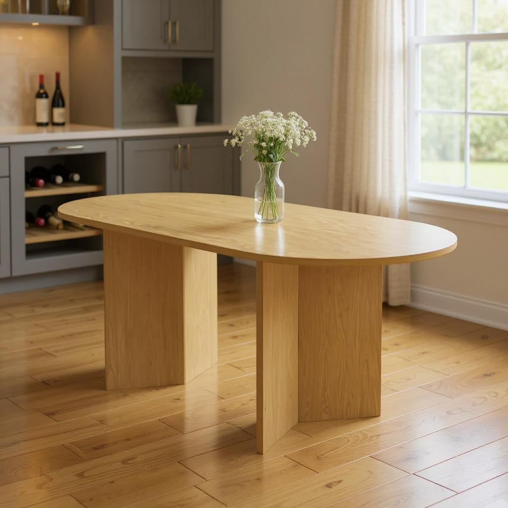 79" Unfinished Wood Oval Bar Table