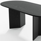 79" Black Wood Oval Bar Table