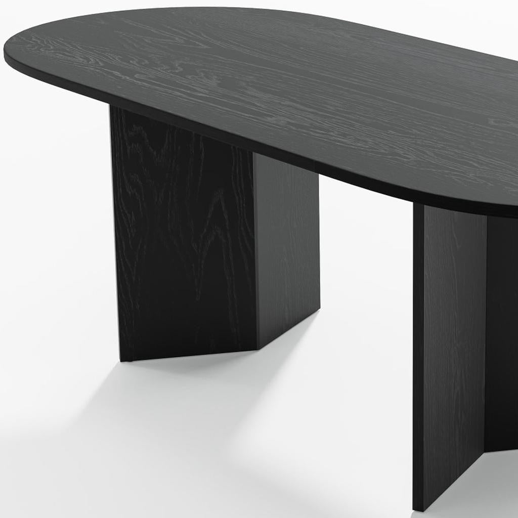 79" Black Wood Oval Bar Table