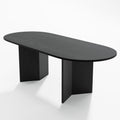 79" Black Wood Oval Bar Table