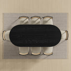 79" Black Wood Oval Bar Table