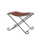 Brown and Black Fabric and Metal Free Form Solid Furniture Set