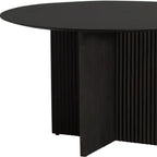 52" Dark Brown Solid Wood Cross Leg Base Round Top Dining Table