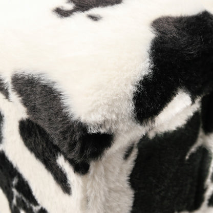 12" Plastic Cow Print Storage Ottoman
