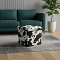 12" Plastic Cow Print Storage Ottoman