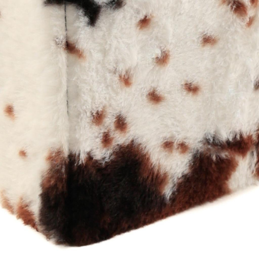 12" Plastic Cow Print Storage Ottoman
