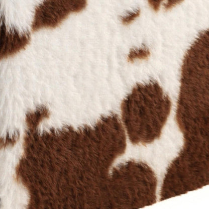 15" Plastic Cow Print Storage Ottoman