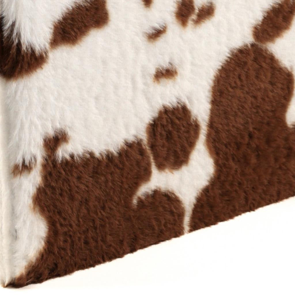 15" Plastic Cow Print Storage Ottoman