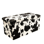 30" Plastic Cow Print Storage Ottoman