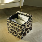 12" Plastic Animal Print Storage Ottoman