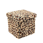 12" Plastic Animal Print Storage Ottoman