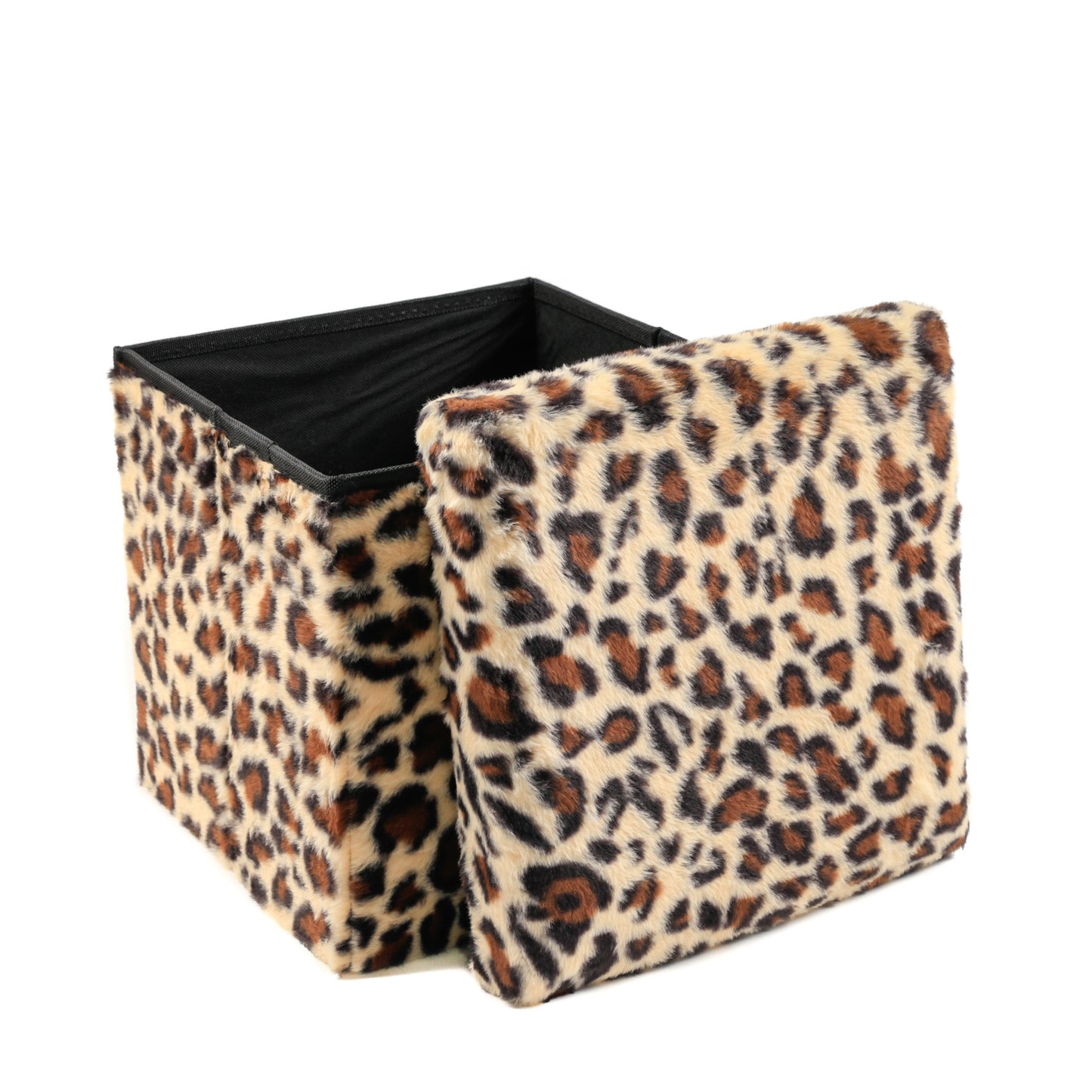 12" Plastic Animal Print Storage Ottoman