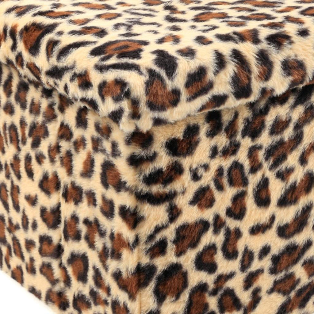 12" Plastic Animal Print Storage Ottoman