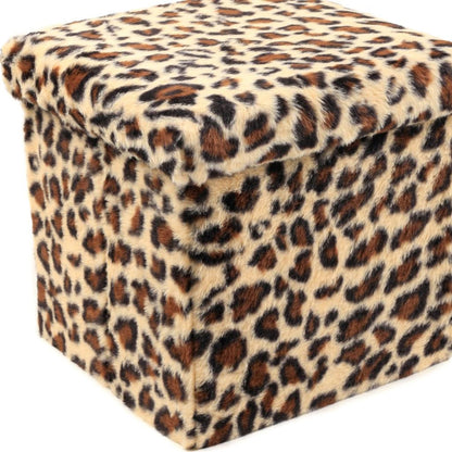 12" Plastic Animal Print Storage Ottoman