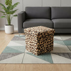12" Plastic Animal Print Storage Ottoman