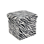 12" Plastic Animal Print Storage Ottoman