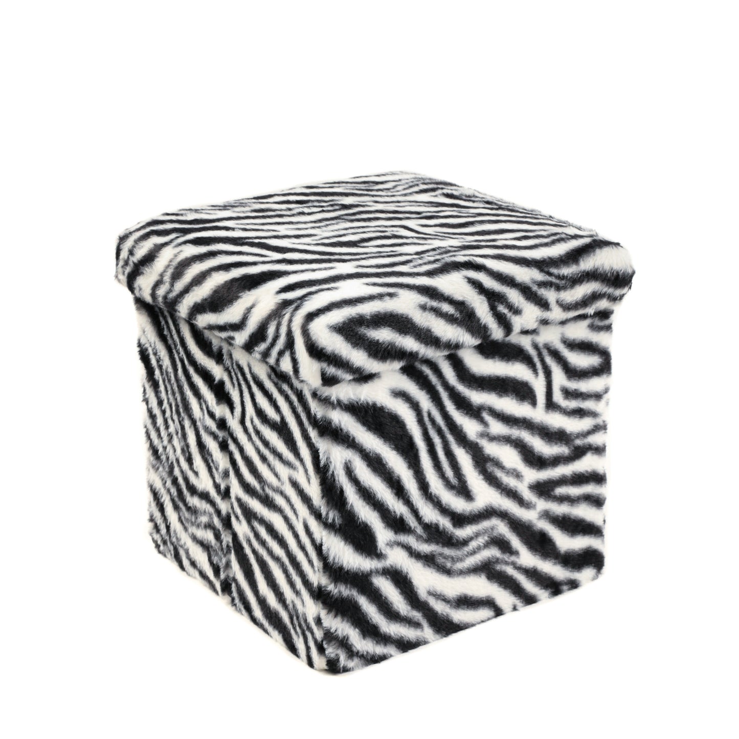 12" Plastic Animal Print Storage Ottoman