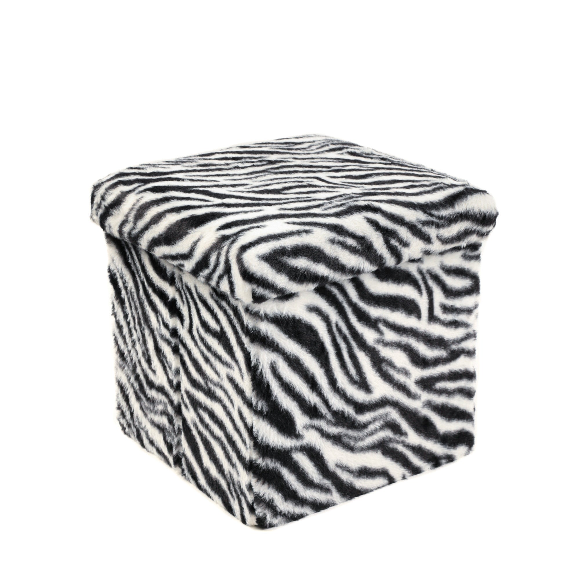 12" Plastic Animal Print Storage Ottoman