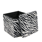 12" Plastic Animal Print Storage Ottoman