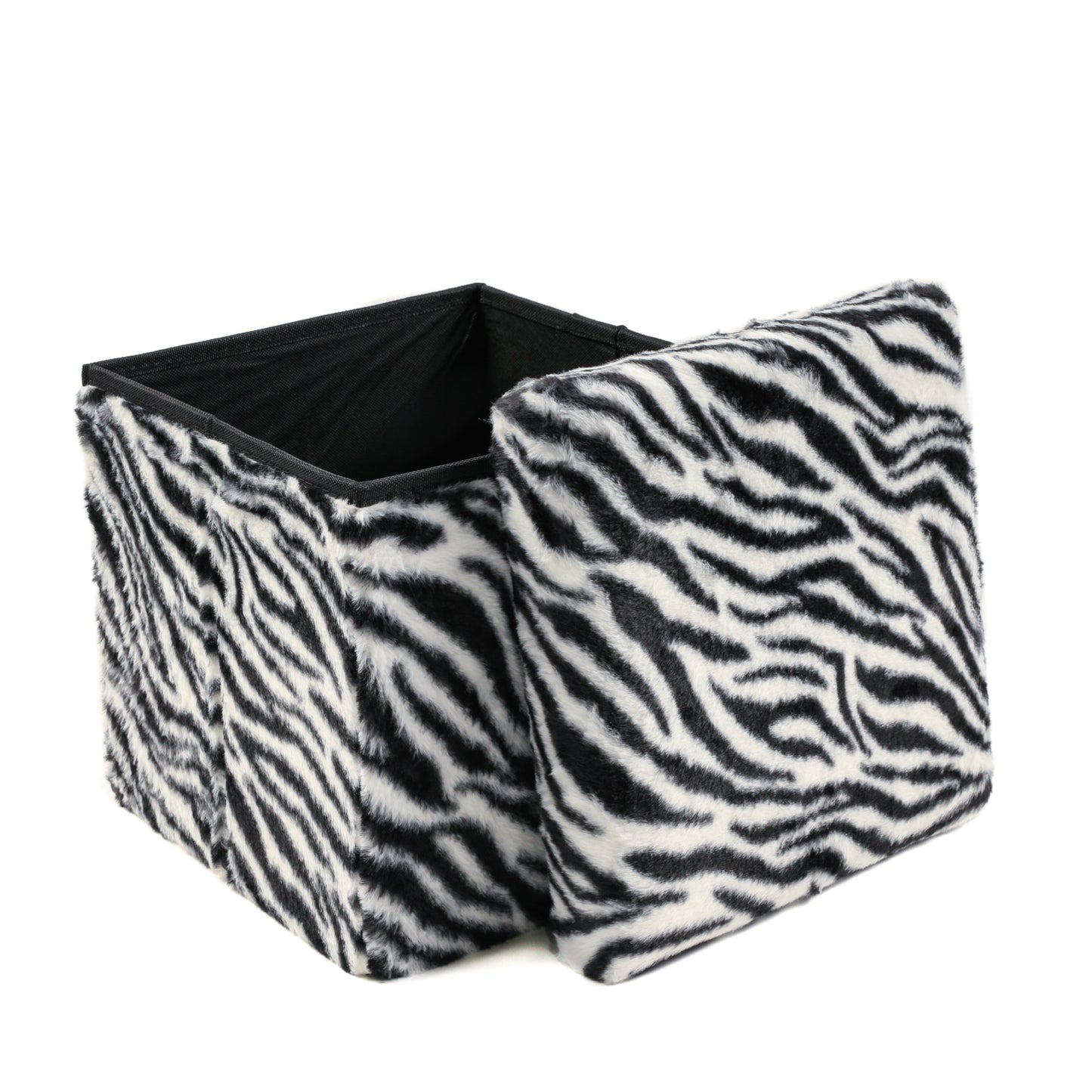 12" Plastic Animal Print Storage Ottoman