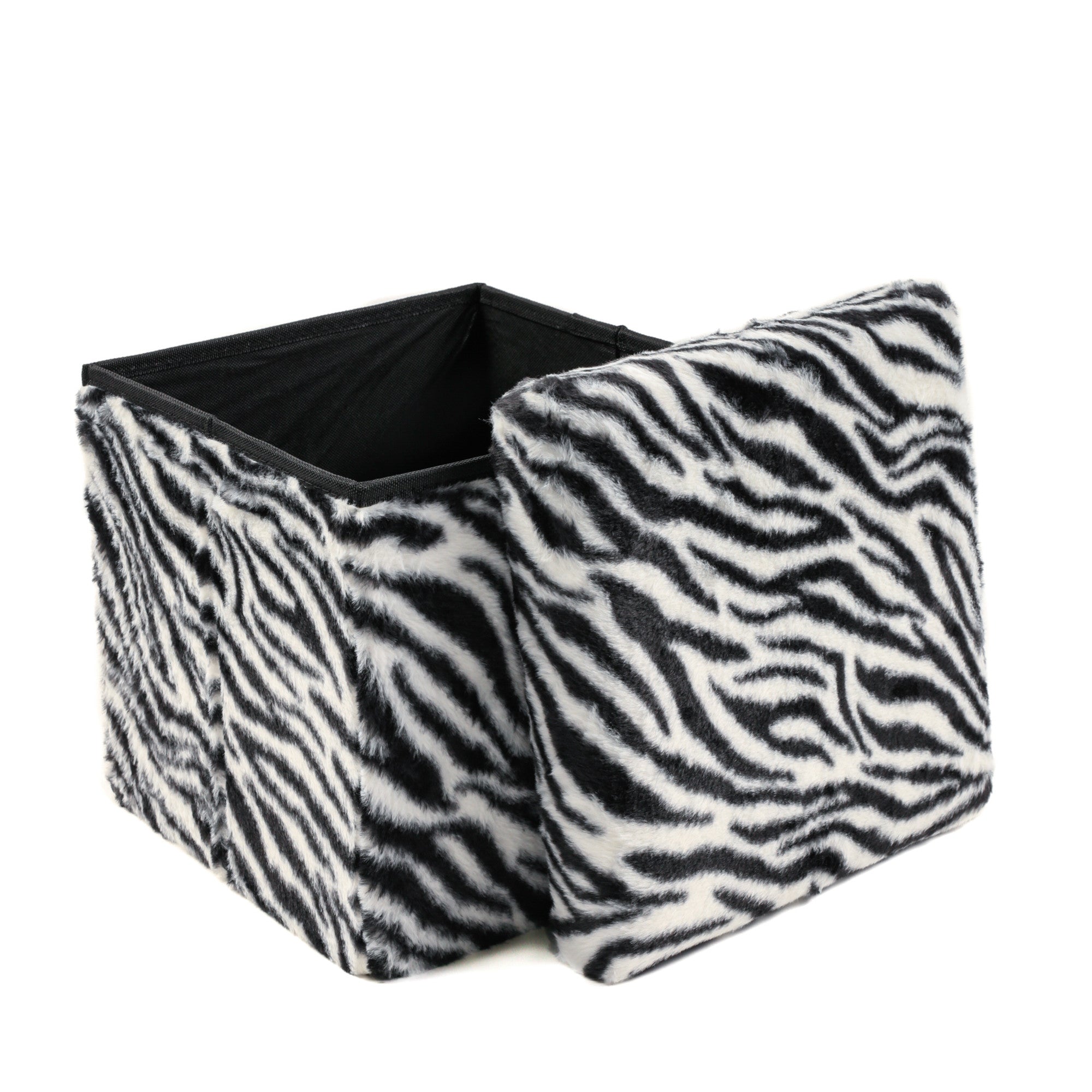 12" Plastic Animal Print Storage Ottoman