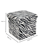 12" Plastic Animal Print Storage Ottoman