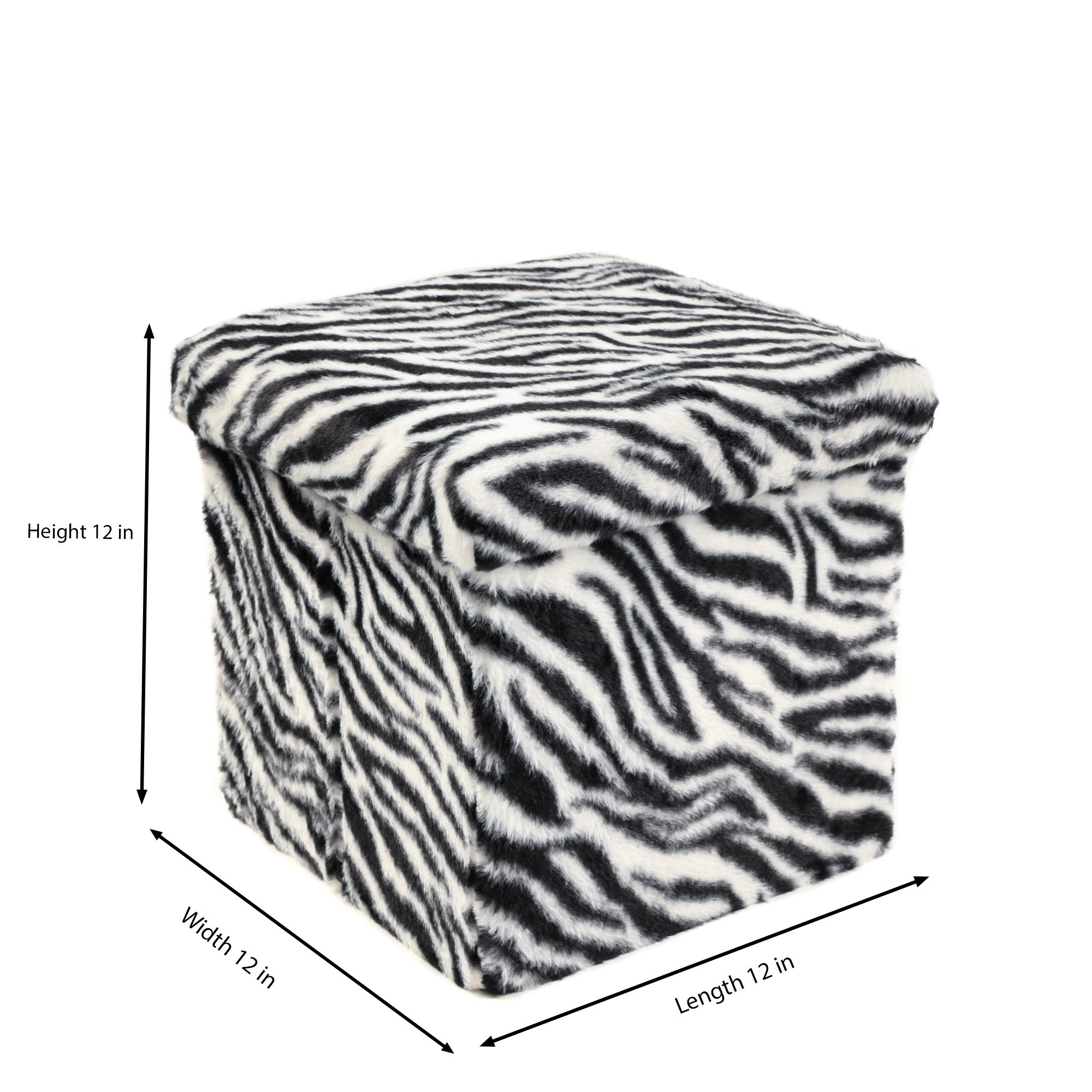 12" Plastic Animal Print Storage Ottoman
