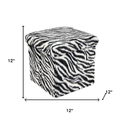 12" Plastic Animal Print Storage Ottoman