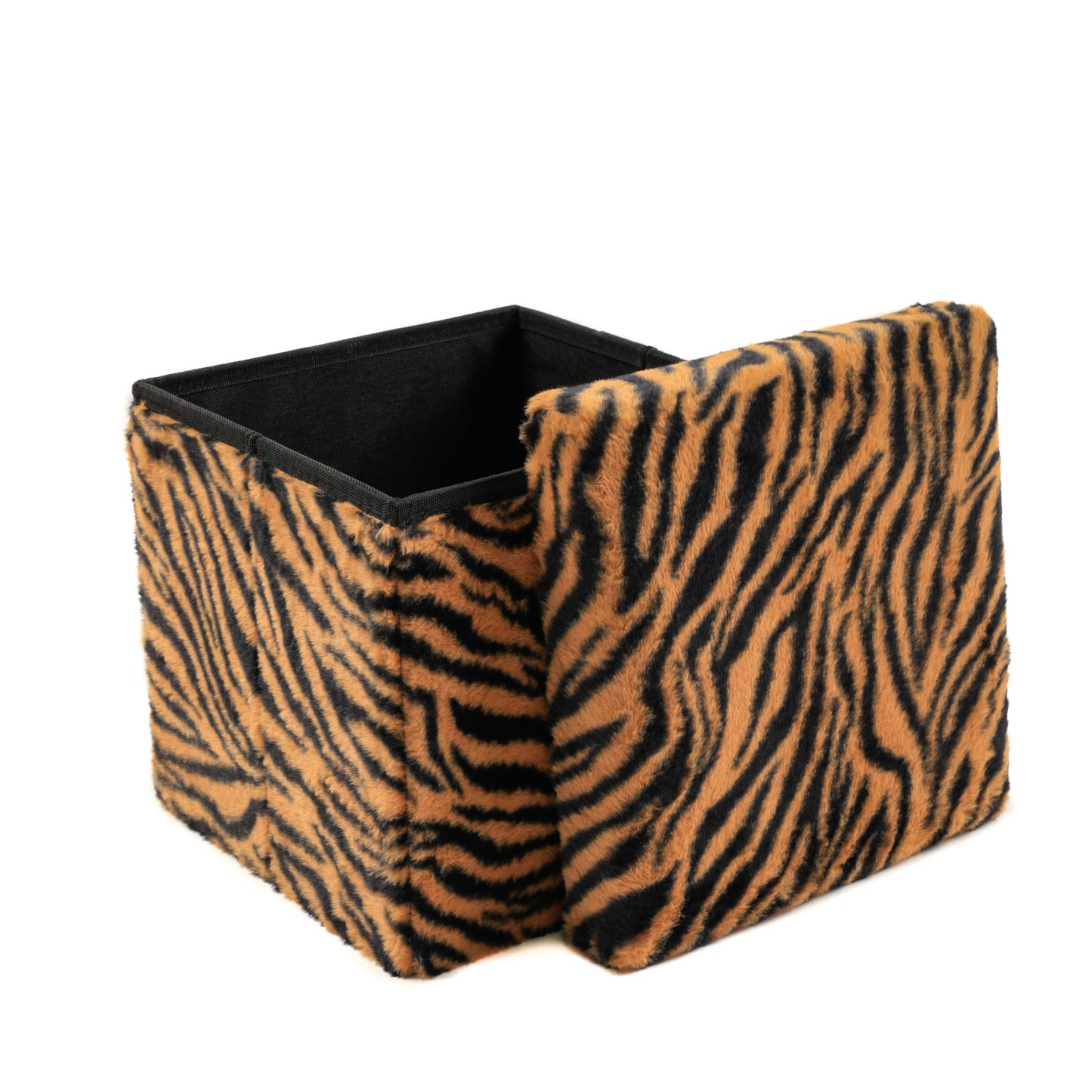 12" Plastic Animal Print Storage Ottoman